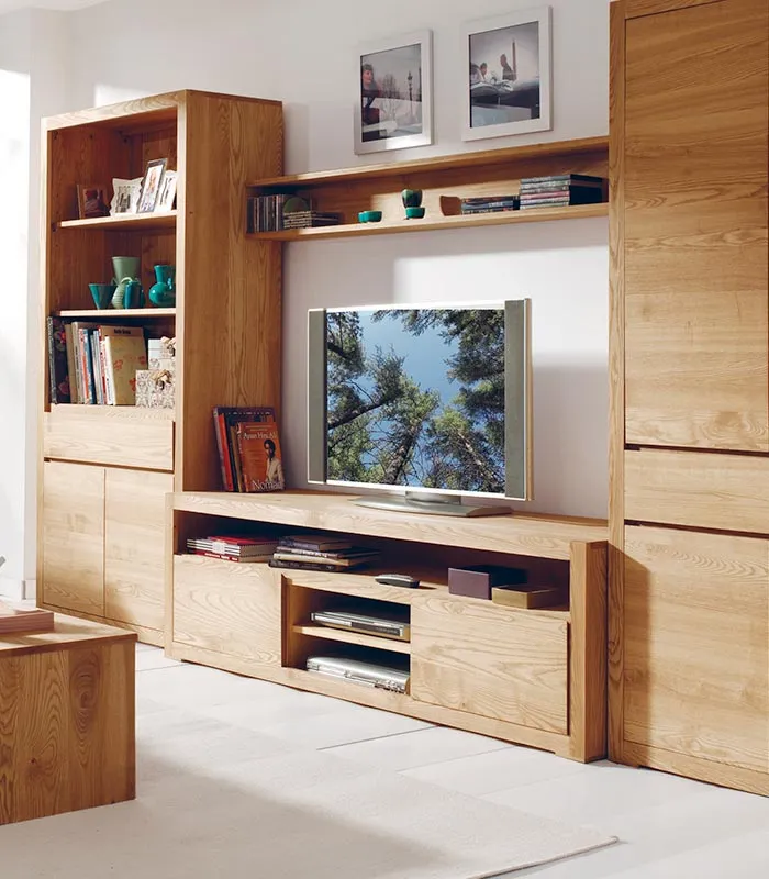 Meuble TV frêne massif L 180 cm HARTFORD – Image 2