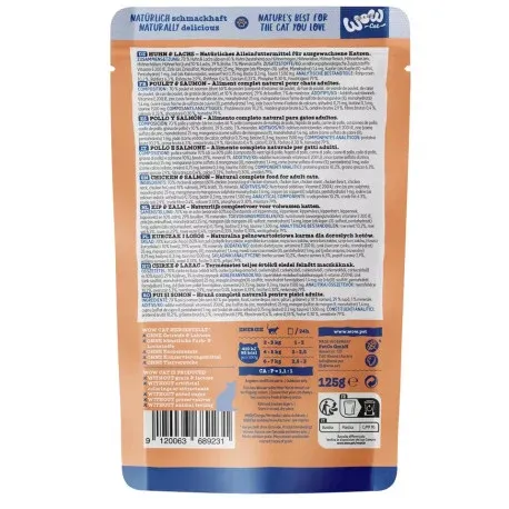 Pâtée pour chat Adulte Poulet et saumon 125g – Wow – Image 2